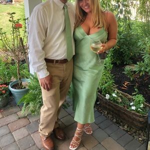 beautiful green silk dress